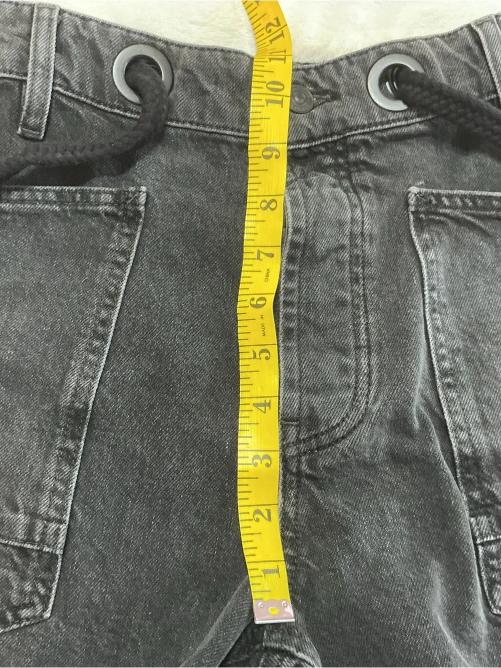 We The Free Moxie Denim Shorts Rope Belt Night Hawk Black Size 28 OB2201488